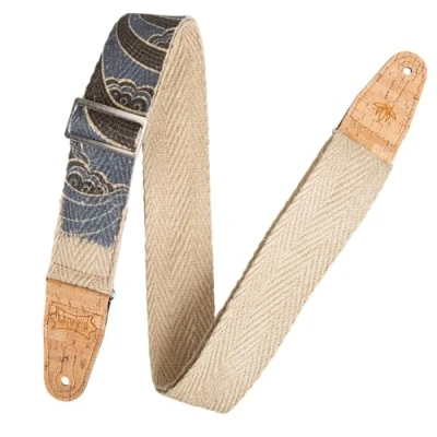 Afbeelding van Levy&#039;s Leathers Harley gitaarriem van leer met franjes, 2,5 cm breed, eiland