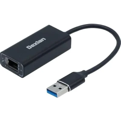 Afbeelding van Dexlan USB 3.0 Aluminium Gigabit Ethernet netwerkconverter (USB), Netwerkadapter, Zilver