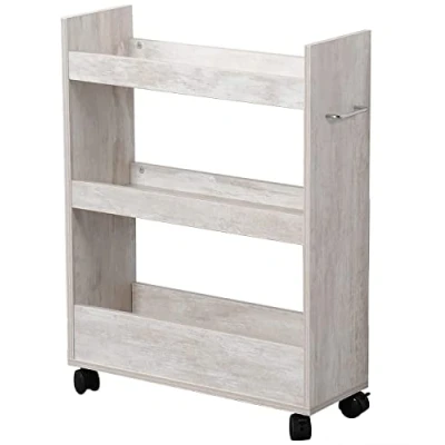 Afbeelding van Opbergtrolley gekalkt hout look