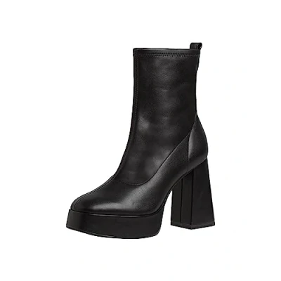 Afbeelding van Tamaris Enkellaarsjes met hoge hak, Dames, Maat: 39, Black Hoogwaardig imitatieleer