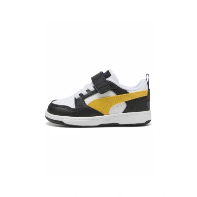 Afbeelding van PUMA Rebound v6 Lo sneakers, Zwart/Geel/Wit, Maat 23