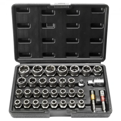 Image de VEVOR Extracteur de Boulons et Écrous 29PCs Extracteurs Goujons 6 mm à 10 10,5 19 Outils Retrait Cassés en Acier CR MO avec Étui pour Enlever les Atelier
