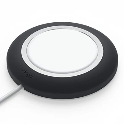 Afbeelding van elago MS oplaadhouder, compatibel met MagSafe oplader, iPhone 15, 14, 13, 12 serie en andere draadloze oplaadtelefoons (zwart)