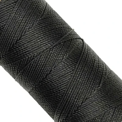 Afbeelding van Linhasita Gewaxte draad 100 g / 170 m Polyester 1 mm dikke macrame, 30 kleuren zwart