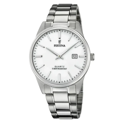 Afbeelding van Festina Acero Clasico Horloge silvercoloured, Heren, Maat: One Size, Silver coloured