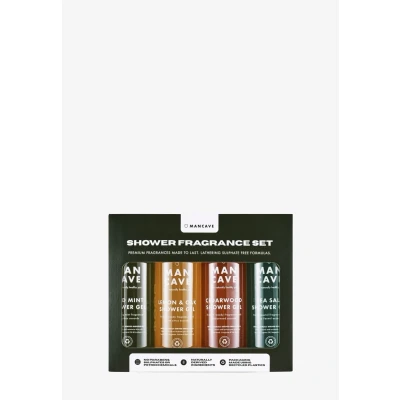 Afbeelding van Mancave Hoogwaardige cadeauset voor heren met 4 natuurlijke sulfaatvrije douchegels van 500 ml: wilde munt, citroen en eiken, cederhout zeezout,