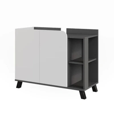 Afbeelding van Vicco KarenWastafelonderkast 80 x 65 cm met 2 deuren Antraciet/wit