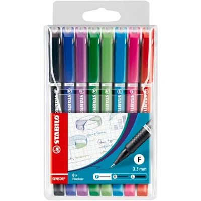 Afbeelding van STABILO SENSOR fineliner fine 0,3 mm etui met 8 kleuren