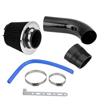 Afbeelding van Universele sportluchtfilterset voor auto, 76 mm koolstofvezel luchtinlaatsysteem met slang, koude luchtinlaatslang, inductieslang van aluminiumlegering