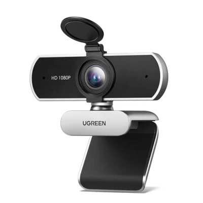 Afbeelding van UGREEN Webcam Full HD 1080P 30FPS Camera USB PC Vaste Focus Twee Micro 360 Graden Rotatie Plug Play Windows MacOS Linux YouTube Streaming Skype Oproep Video Zoom Videoconferentie Grijs Zilver