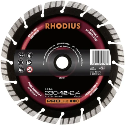 Afbeelding van Rhodius 303161 LD4 Diamanten doorslijpschijf Diameter 125 mm Boordiameter 22.23 Natuursteen 1 stuk(s)