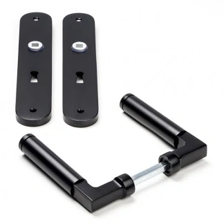 Afbeelding van Deurklink met sleutelschild Impresso Aston 56 mm (Aluminium, Zwart)