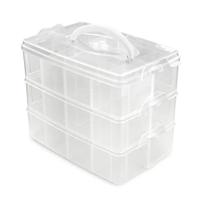 Afbeelding van Vaessen Creative Opbergbox Stapelbaar 23,1 x 15,6 18,5 cm 24 Vakken