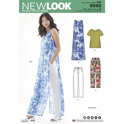 Afbeelding van New Look UN6566A naaipatroon tuniek/top en broek, papier, wit, A (36 38 40 42 44 46)