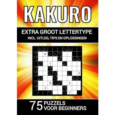 Afbeelding van Kakuro Extra Groot Lettertype 75 Puzzels voor Beginners