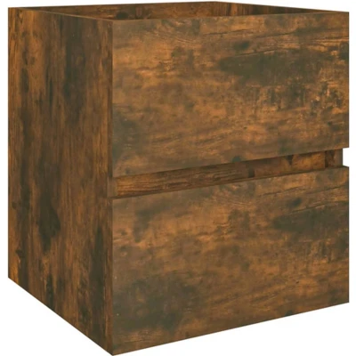 Afbeelding van Wastafelkast 41x38,5x45 cm bewerkt hout gerookt eikenkleurig