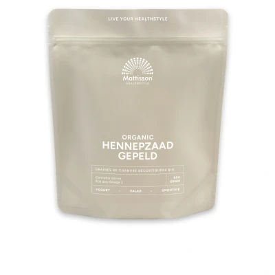 Afbeelding van Mattisson Biologisch Hennepzaad Gepeld 800g