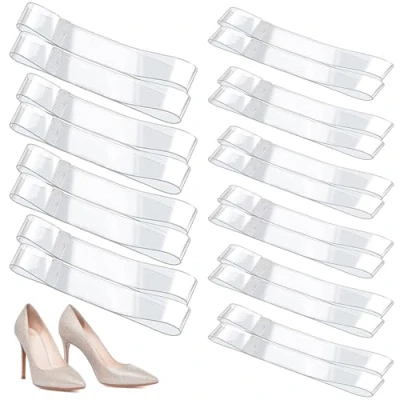 Afbeelding van 10 paar onzichtbare bandjes voor pumps, schoenen met hoge hakken, schoenriemen losse kleding, heldere dansschoenen muiltjes, Transparant
