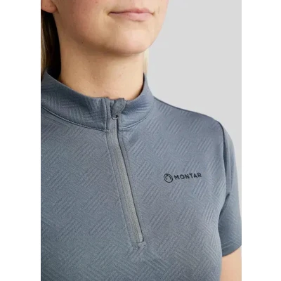 Afbeelding van Montar Traningsshirt Cilia Short Sleeved Jacquard Dark Slate XS