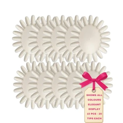 Afbeelding van Lalill Nagelpresentatiesticks 10 stuks zonnestandaard display sticks fan practice starter ring ovaal palet ter illustratie van nagellak (melkachtig)