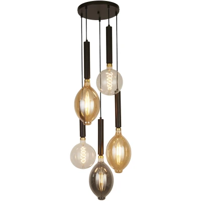Afbeelding van Hanglamp Elegance 5 lamps, zwart