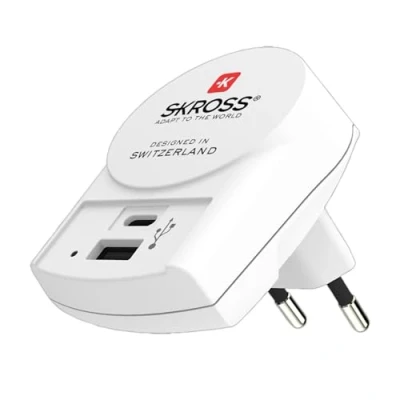 Afbeelding van Skross Reis Netadapter Europa Usb a / c Wit (1.302423)