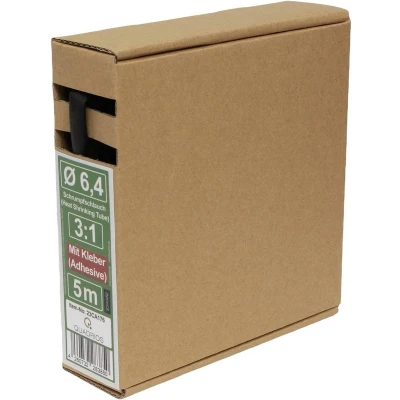 Afbeelding van Quadrios 23CA176 Krimpkous met lijm Zwart 6.4 mm Krimpverhouding:3:1 5 m