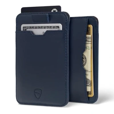 Afbeelding van Vaultskin Chelsea slim leather RFID blocking cardholder unisex navy