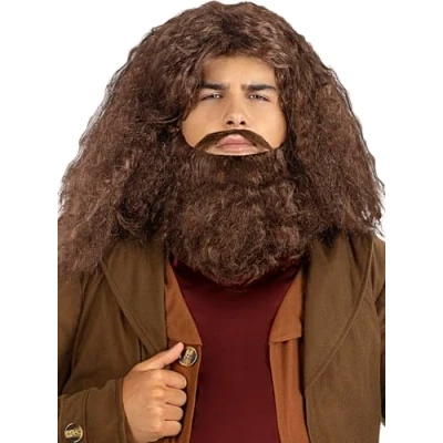 Afbeelding van FUNIDELIA Hagrid pruik met baard voor mannen Bruin