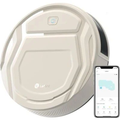 Afbeelding van LEFANT M210P robotstofzuiger, smal, stil, verbonden met wifi/Bluetooth/Alexa/app, 6 reiniging standen, zelfopladend, 120 minuten gebruiksduur, ideaal voor dierenharen op vloer, tapijt, grijs