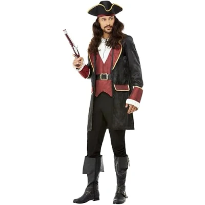 Afbeelding van Smiffys Kostuum M Deluxe Swashbuckler Pirate Zwart/Rood