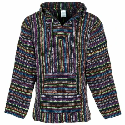 Afbeelding van Siesta baja capuchontrui, Mexicaanse Jerga met capuchon, hoodie voor dames en heren, Zwart veelkleurig