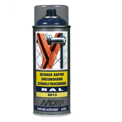 Afbeelding van Motip industrial acryllak hoogglans RAL 5013 kobaltblauw 400 ml.