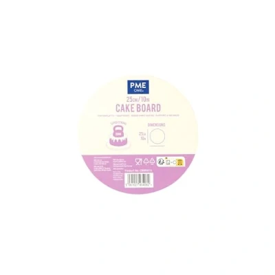 Afbeelding van PME Cake Board ronde taart met gladde rand, wit (10 inch/25 cm)