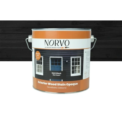 Afbeelding van Norvo Gevelbeits Dekkend Mat Zwart 2,5 liter