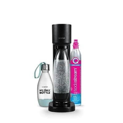 Afbeelding van SodaStream GAIA Bruiswatermachine, verpakking met 1 fles l + 0,5 l, vaatwasmachinebestendig gasvulling 60 om vast te klikken, zwart [Amazon Exclusive],