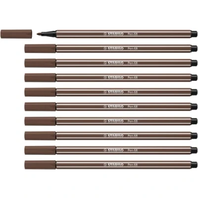 Afbeelding van STABILO Pen 68 Premium Viltstift Bergbruin Doos 10 stuks