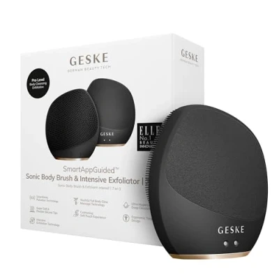 Afbeelding van GESKE Sonic Body Brush &amp; Intensive Exfoliator 7 in 1 Elektrische lichaamsreinigingsborstel SmartSonic Pulsaties Dieptereiniging, peeling en massage professionele kwaliteit
