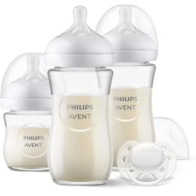 Image de Kit nouveau né Natural Verre 3.0 Biberon 120ml + 2 Biberons 240ml Sucettes Ultra Douce 0 6M