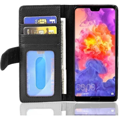 Afbeelding van Cadorabo Hoesje geschikt voor Huawei P20 in ZWARTE OXIDE Beschermhoes met magnetische sluiting en 3 kaartsleuven Book Case Cover Etui