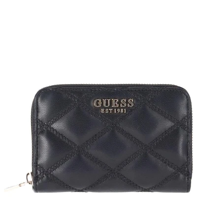 Afbeelding van GUESS Portemonnee Tamsin SLG Medium Zip Around Wallet Black Zwart