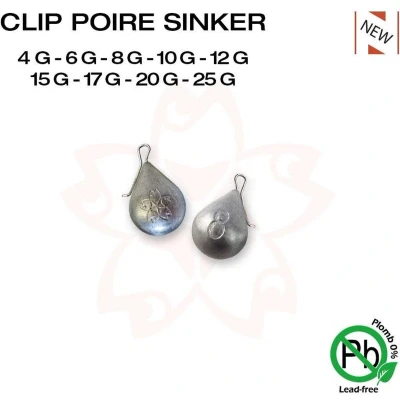 Afbeelding van Sakura Lood Clip Poire Sinker Maat : 4g (5 pcs)