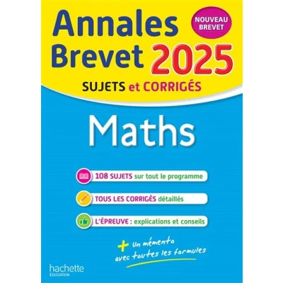Image de Annales BREVET 2025 Maths 3e sujets et corrigés