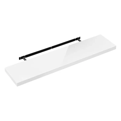 Afbeelding van eSituro SWS0389 Wandrek, wit, glanzend, hangrek, wandrek voor woonkamer, keuken, badkamer, 110 x 22,9 3,8 cm,