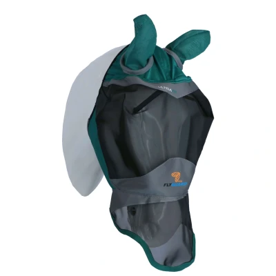 Afbeelding van Shires Vliegenmasker Deluxe met Oren en Neus Groen Shetland