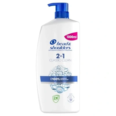 Afbeelding van Head &amp; Shoulders Anti roos, 2 in 1 Classic Clean 1000 ml Value Pack shampoo voor mannen en vrouwen, geconcentreerd op roos tot 100% zonder vlokken, klinisch bewezen, diep schoon