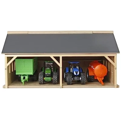 Image de Kids globe 610047 hangar en bois pour tracteurs échelle 1/50