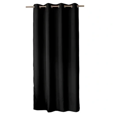 Afbeelding van ED ENJOY HOME Decoratief gordijn met zilverkleurige ogen, 140 x 240 cm, zwart, 100% polyester, satijn, basic collectie