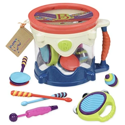 Image de B. toys by Battat Drumroll Toy Drum Set (Includes 7 Percussion Instruments for Kids)