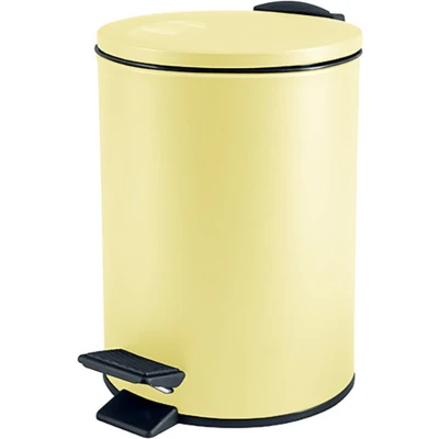 Afbeelding van Spirella Pedaalemmer Cannes geel 5 liter metaal L20 x H27 cm soft close toilet/badkamer